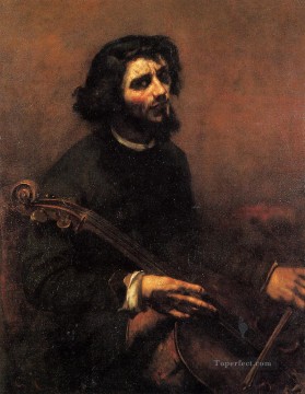  Torre Lienzo - El violonchelista Autorretrato Realismo realista pintor Gustave Courbet